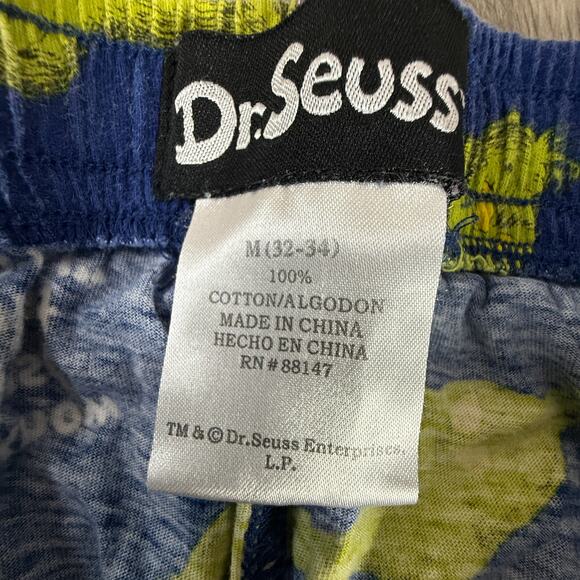 Dr. Seuss Grinch Lounge Sleep Pants Blue Yellow “I Know Just What To Do” M 32-34 - Picture 3 of 6